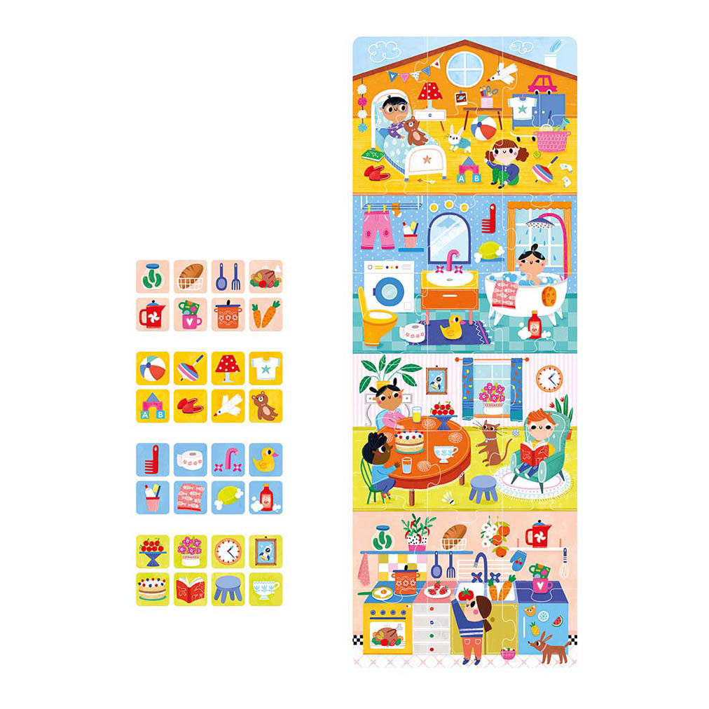 Puzzle de plátano panda juguetes educativos para el hogar 24 piezas de cartón.