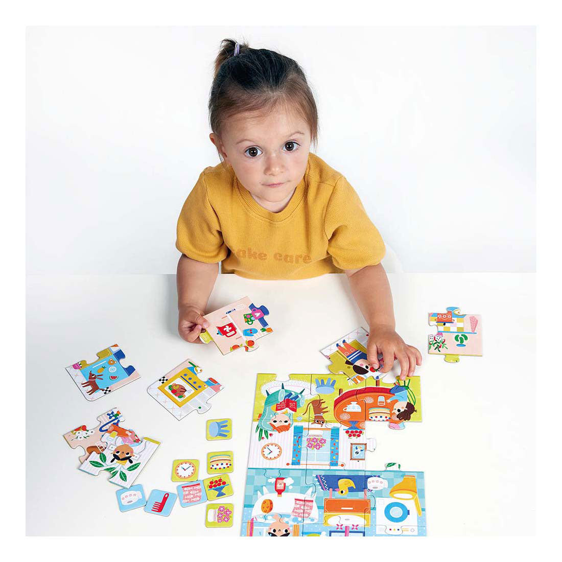 Puzzle de plátano panda juguetes educativos para el hogar 24 piezas de cartón.