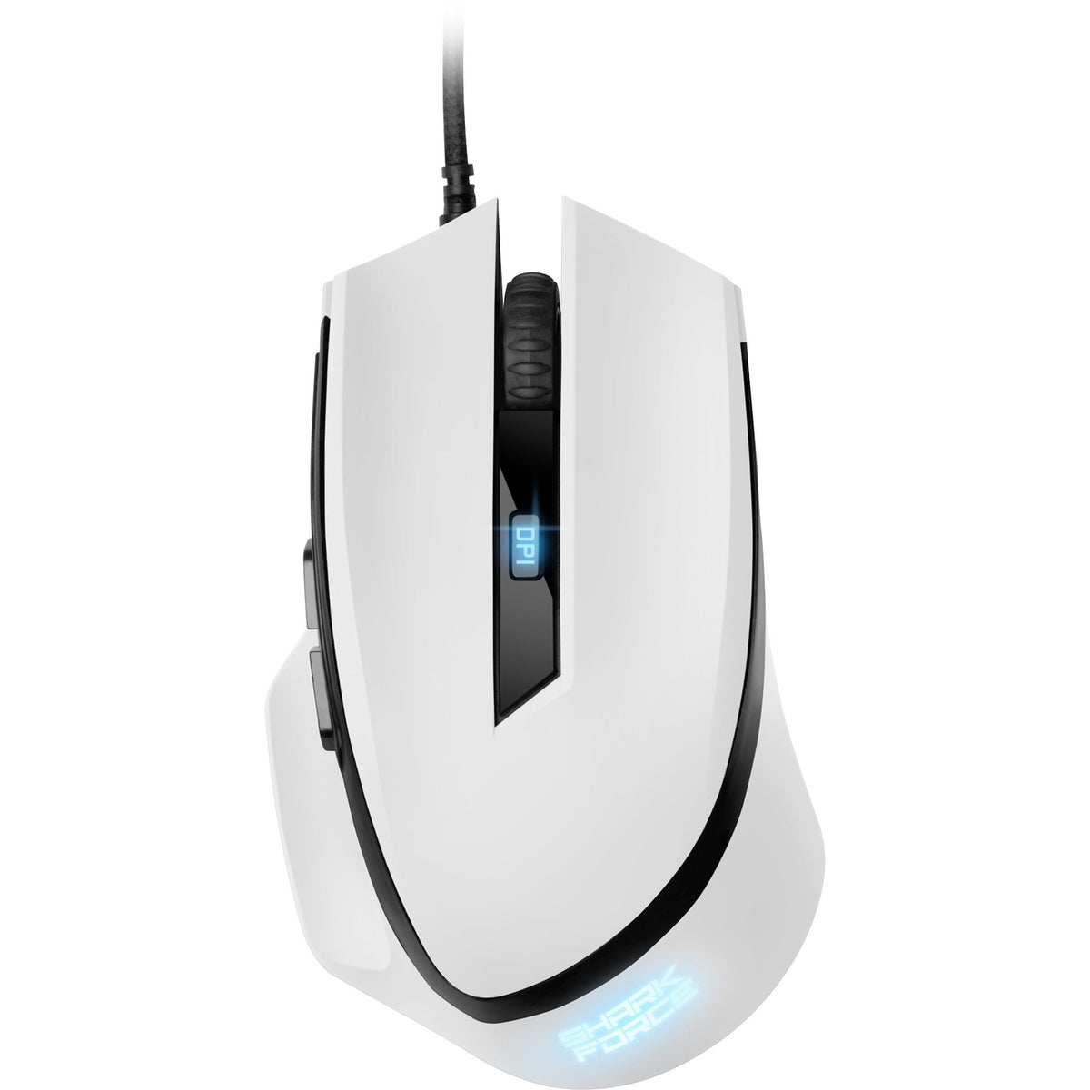 Ratón para juegos Sharkoon Shark Force II (blanco, 400 - 4200 ppp, LED multicolores)