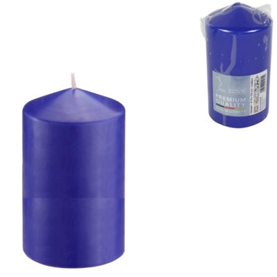 Vela pilar Gala azul 8 x 15 cm | 8 piezas