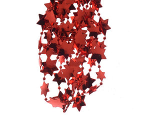 Guirnalda de garras de Decoris estrella plástico 270cm rojo navideño