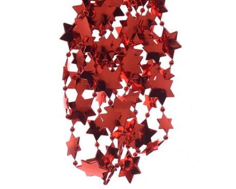 Guirnalda de garras de Decoris estrella plástico 270cm rojo navideño