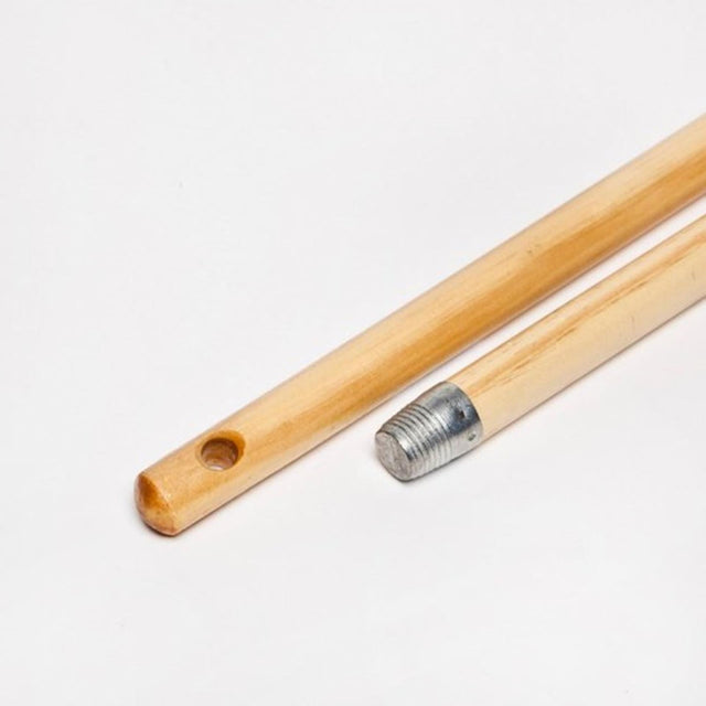 Palo de escoba de madera 1,30m con hilo alemán FSC 100%