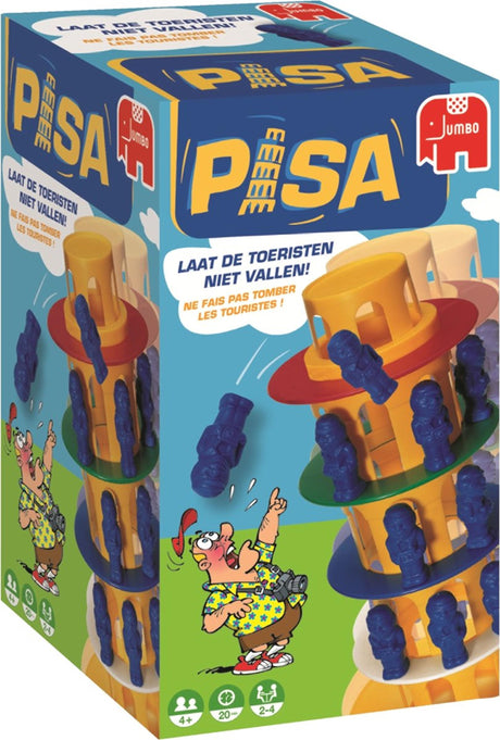 Jumbo Tower of Pisa - juego de acción - a partir de 4 años - 2 a 4 jugadores - juego de mesa para niños - juego familiar