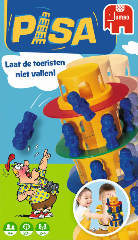 Jumbo Tower of Pisa - juego de acción - a partir de 4 años - 2 a 4 jugadores - juego de mesa para niños - juego familiar