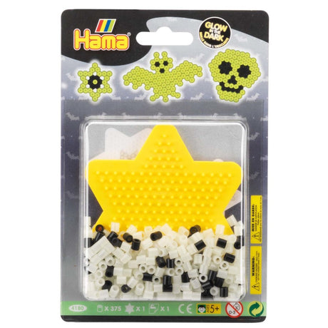 Hama cuentas para planchar que brillan en la oscuridad set 375 piezas