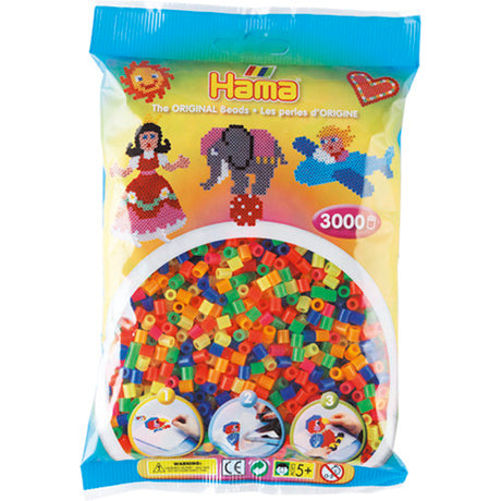 Cuentas termoadhesivas Hama 3000 piezas neón