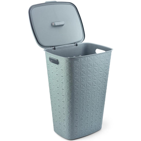 Cesto para la ropa sucia Curver softex con tapa 56l azul-verde 42x31,6x60cm