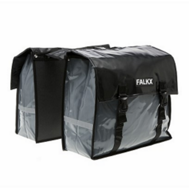 Falkx silver bull bag double bisonyl bolsa para bicicleta 45l gris negro