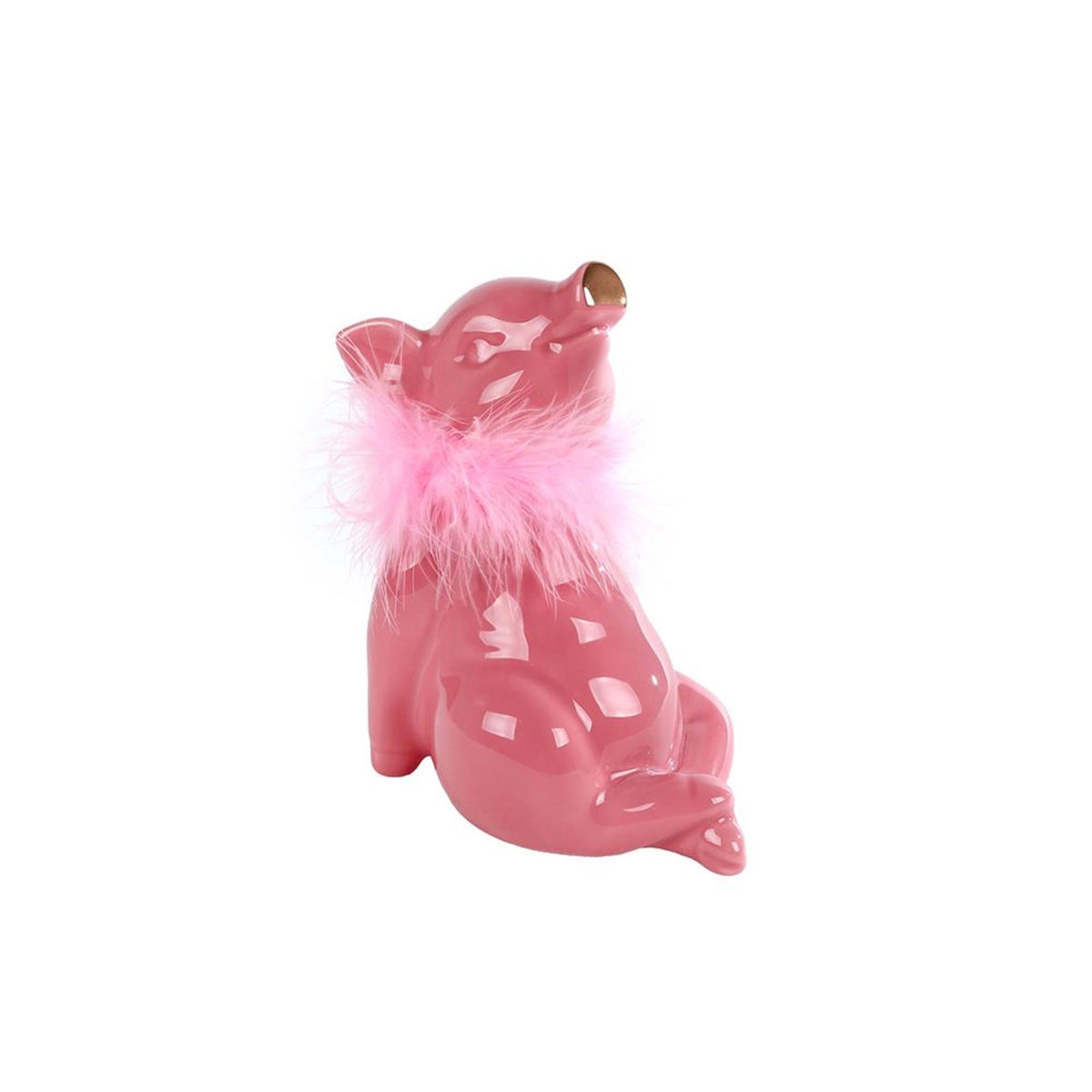 Hucha cerdo dama loza rosa 13,5x9,5x16cm