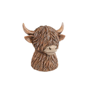 Hucha highlander polipiedra marrón 11x11x12cm