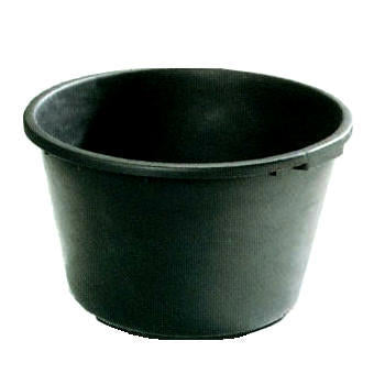 Cuba de mortero redonda negra 65l.