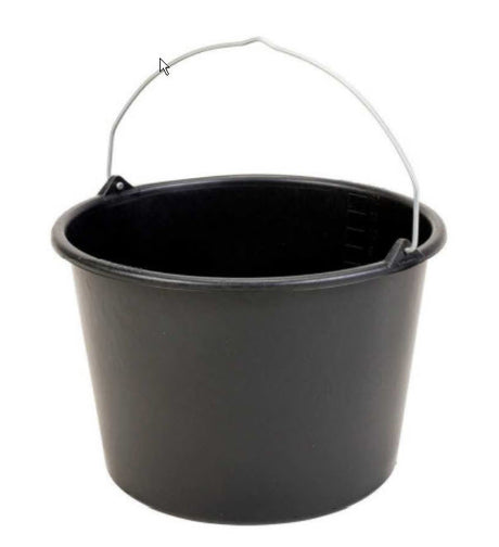 Productos cubo de construcción plástico negro 12l