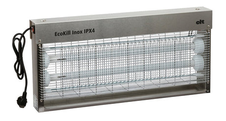 Ecokill productos caja mosca eléctrica acero inoxidable ipx4 2 x 18w