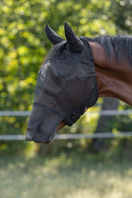 Productos máscara antimoscas con protección para orejas y nariz pony