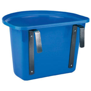 Cuenco de comida con ganchos para colgar semicircular azul 12l