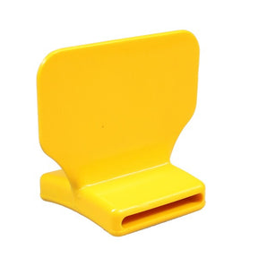 Número superior de productos amarillo en blanco