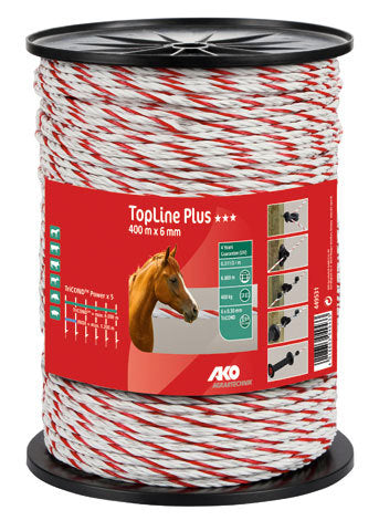 Productos Ako topline plus cordón elástico blanco rojo 6mm 400m tricond