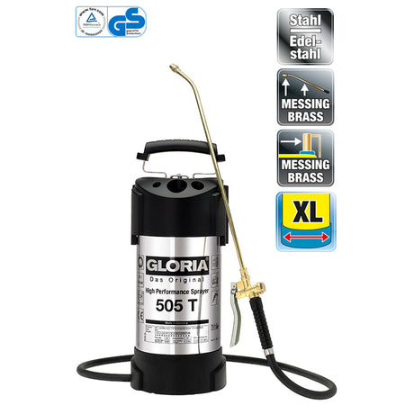 Gloria productos pulverizador a presión 505t acero inoxidable 5 litros