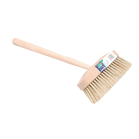 Mm eurotool productos cepillo de dientes blanco 15cm cerdas mango de madera 25cm
