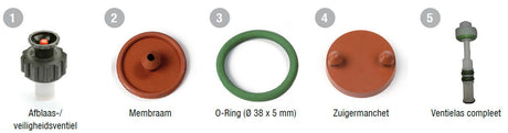 Gloria 1072454 - Kit de conversión de ácidos Viton para prima 3-5 primex comfort5 | 1 pieza