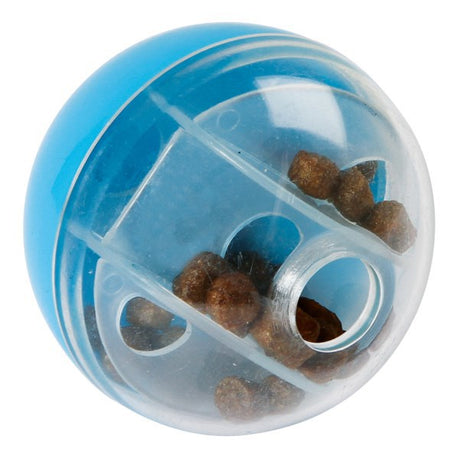 Pelota snack para gatos 5 cm azul.