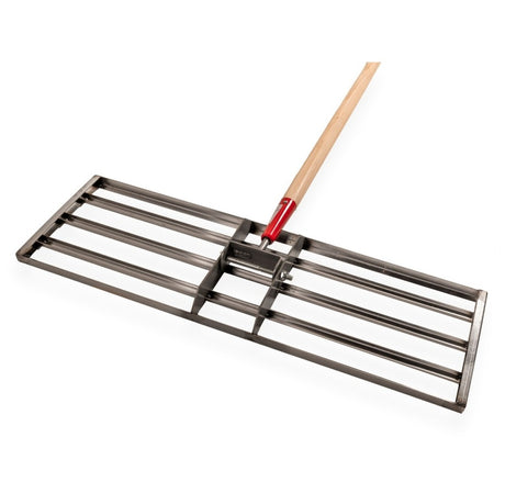 Polet Products rastrillo nivelador de acero inoxidable 800 x 250 mm completo con mango de 150 cm