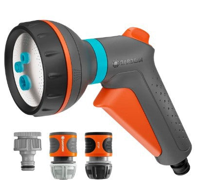 Set básico de pulverizador múltiple Gardena Classic, incl. pistola rociadora con parada de agua (18373-20 | pulverizador | parada de agua | pieza del grifo | conexión de manguera)