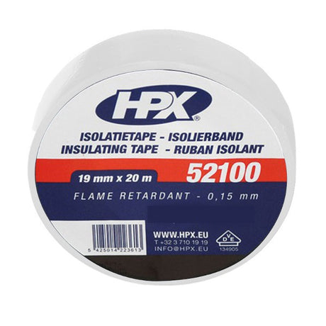Cinta aislante de productos hpx 52100 vde 19mm 20mtr blanca