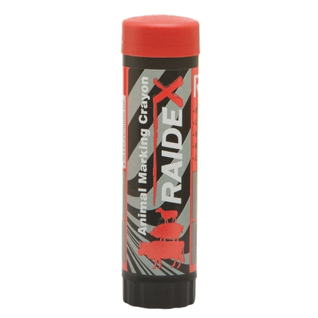 Marcador de productos Raidex rojo.