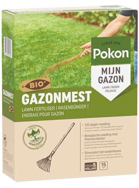 Pokon productos fertilizante bio césped para 15m2 1kg