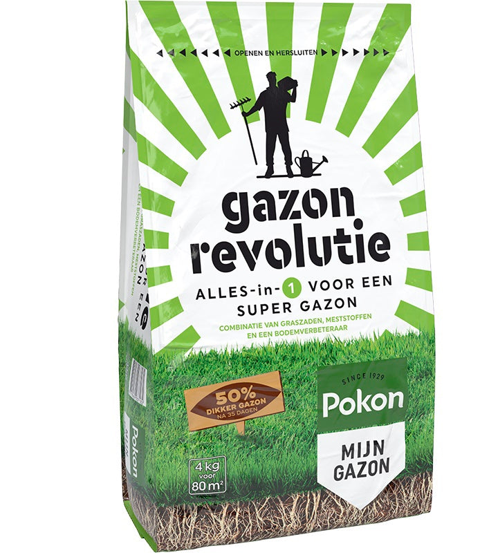 Productos pokon revolución del césped 4kg para 80m2