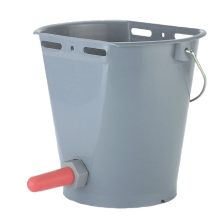 Cubo para terneros de plástico aplanado gris desnudo