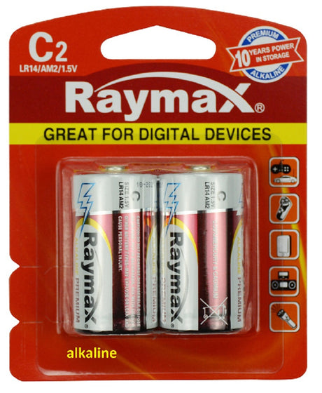 Productos raymax bateria alcalina lr14 c 1 5v x2uds
