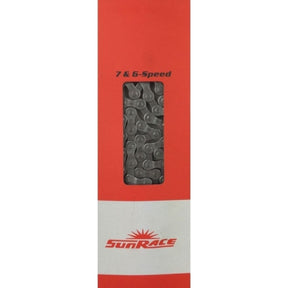 Sunrace CNM54 Cadena de bicicletas 6 7V 116L Gris