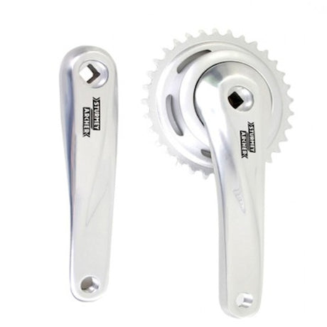 Cranket Sunrace 33T, longitud de la manivela 170 mm. Plata, aluminio, sin espio