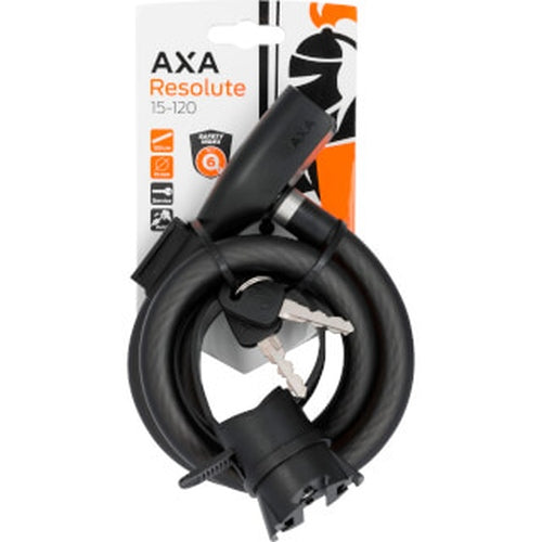 Candado de cable Axa resuelto 15-120 - negro
