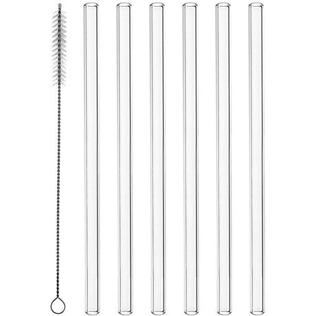 Pajitas de cristal Montana 6 piezas 20cm con cepillo
