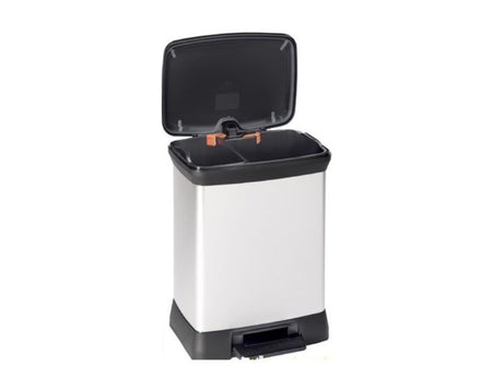 Separador de residuos de cubo de basura Curver decobin duo - 10l + 18l - metálico