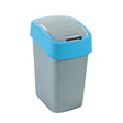 Papelera Curver Pacific flip bin 45l plástico azul plateado