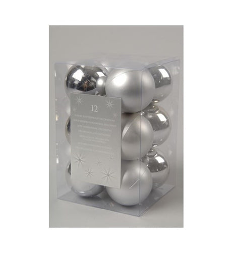 Decoris bolas navideñas plástico 6cm Navidad plata