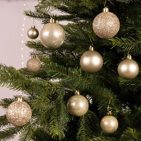 Decoris bolas navideñas plástico dorado claro mezcla de acabados 30 piezas