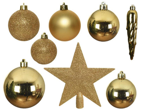 Kaemingk decoris Bolas navideñas vidrio mate brillo 33 piezas oro