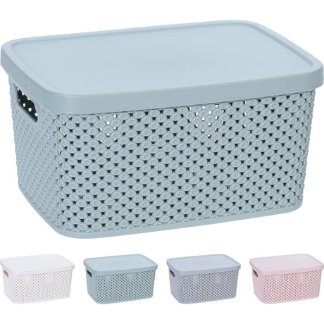Soluciones de almacenamiento caja de almacenamiento con tapa 3,5 litros 23x17x12cm plástico 4ass