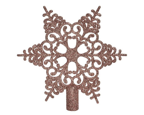 Decoris pico copo de nieve de plástico 20,5x19cm rosa polvo