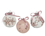 Decoris bolas navideñas mezcla de plástico 8cm 12ud rosa