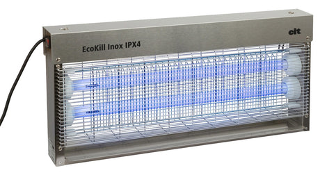 Ecokill productos caja mosca eléctrica acero inoxidable ipx4 2 x 18w