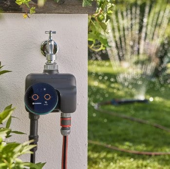 Computadora de riego con control de agua dual inteligente Gardena (gris turquesa, 19034-20)
