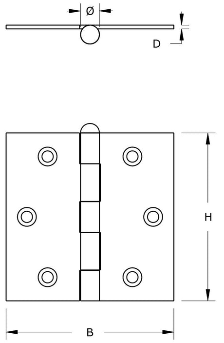 Producten scharnier verzinkt rechte hoeken losse pen 89x89cm