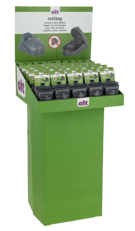 Expositor de productos trampa para ratas plástico cit rat stop 25 piezas